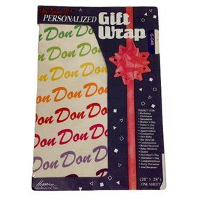 Vintage New DON Personalized Gift Wrap One Sheet